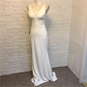 BHLDN Anthropologie jones crepe wedding dress white size 4